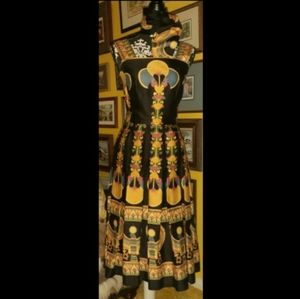 African Print Dress with headwrap or scarf